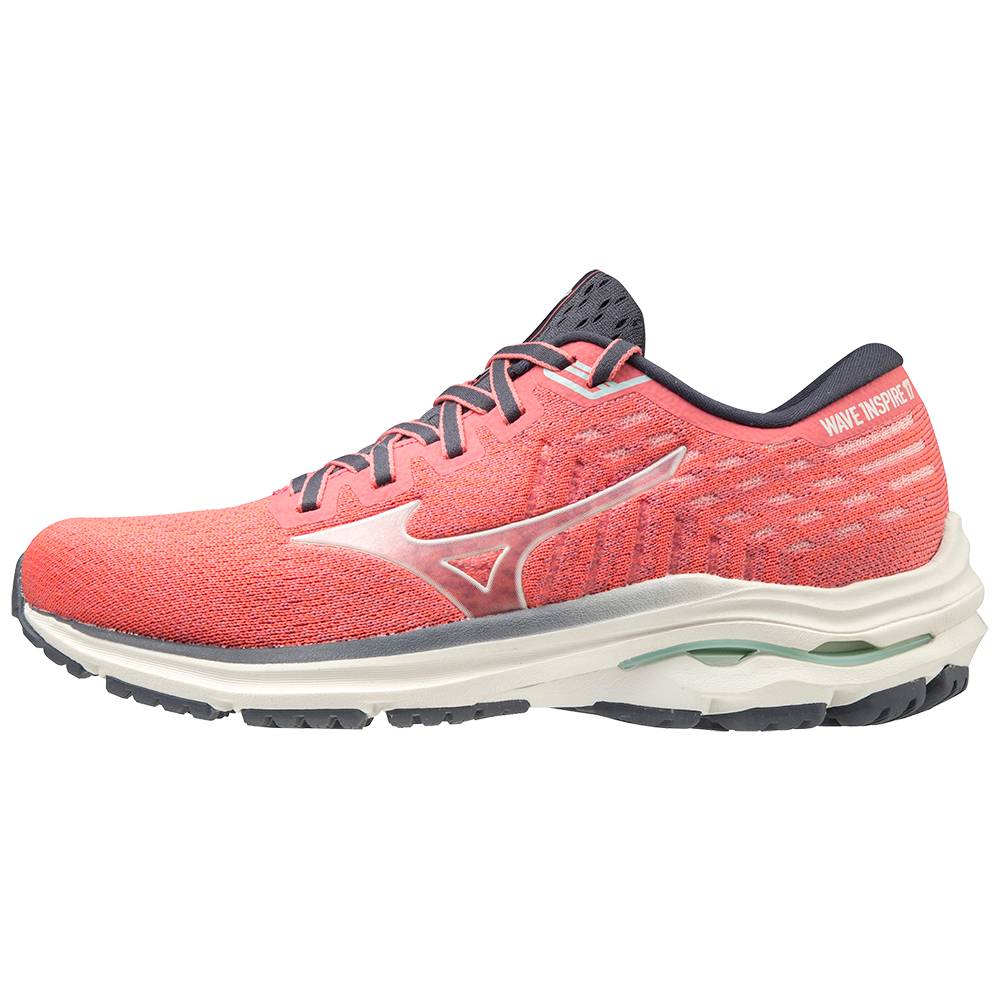 Mizuno Wave Inspire 17 WAVEKNIT - Bayan Koşu Ayakkabısı - Kırmızı/Beyaz Türkiye (VUGEAQ-086)